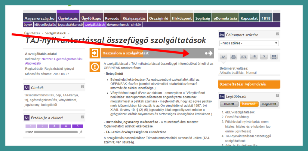 Nyugdíj és szolgálati idő lekérdezése